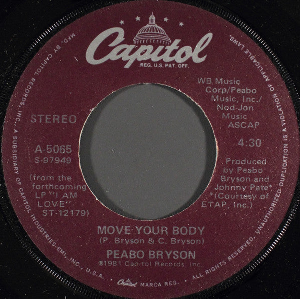 Peabo Bryson : Let The Feeling Flow (7", Win)