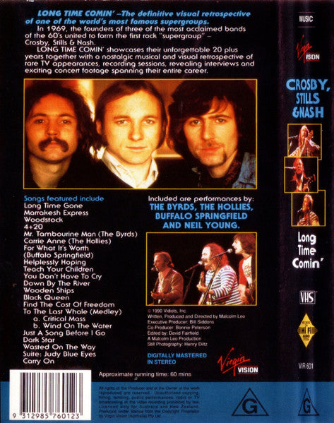 Crosby, Stills & Nash : Long Time Comin' (VHS, PAL)