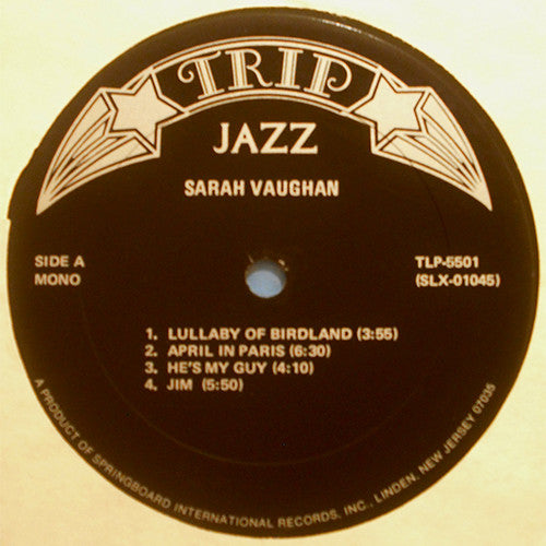 Sarah Vaughan : Sarah Vaughan (LP, Album, Mono, RE)