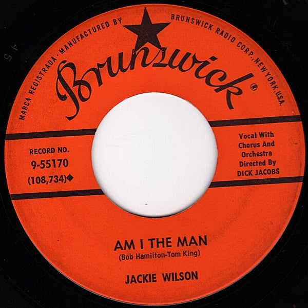 Jackie Wilson : Alone At Last (7", Single, Pin)
