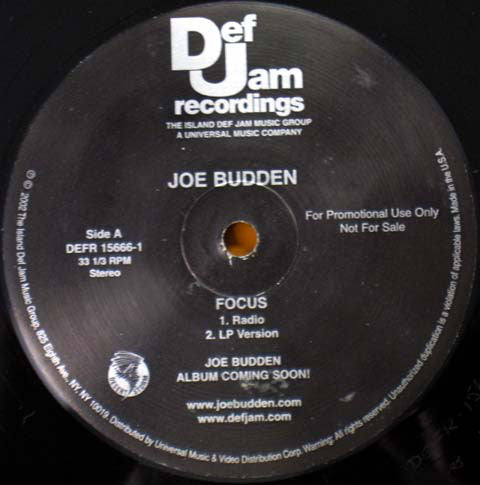 Joe Budden : Focus (12", Promo)