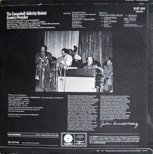 The Cannonball Adderley Quintet : Country Preacher (LP)