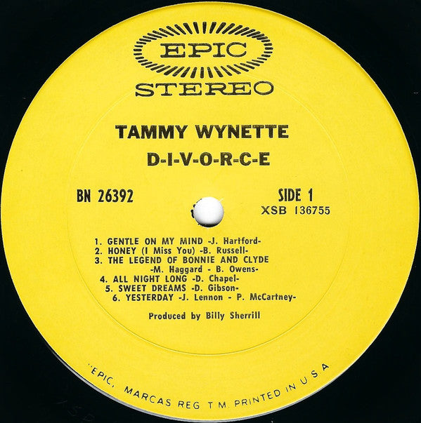 Tammy Wynette : D-I-V-O-R-C-E (LP, Album, Pit)