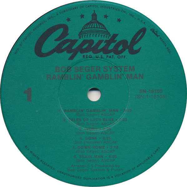 The Bob Seger System* : Ramblin' Gamblin' Man (LP, Album, RE)