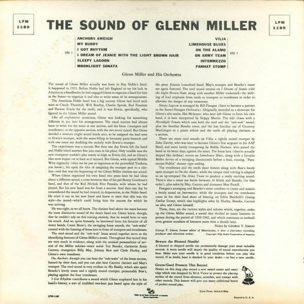 Glenn Miller And His Orchestra : The Sound Of Glenn Miller (LP, Album, Mono)