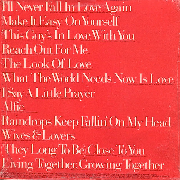 Burt Bacharach : Burt Bacharach's Greatest Hits (LP, Comp)