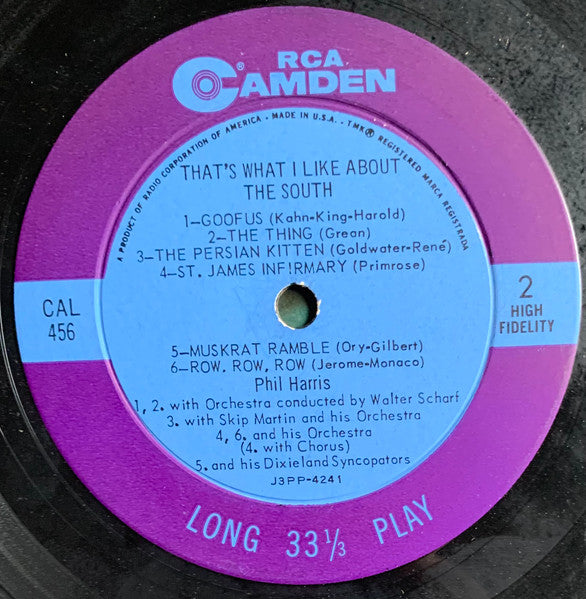 Phil Harris : That's What I Like About The South (LP, Album, Ind)