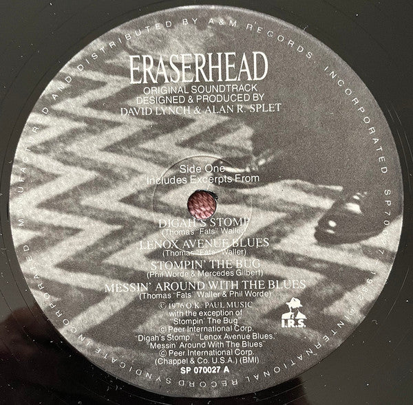 David Lynch, Alan R. Splet : Eraserhead Original Soundtrack (LP, Album)