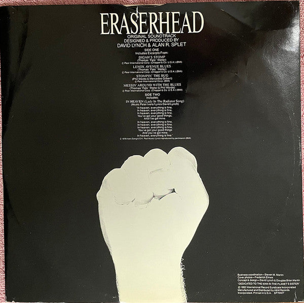 David Lynch, Alan R. Splet : Eraserhead Original Soundtrack (LP, Album)