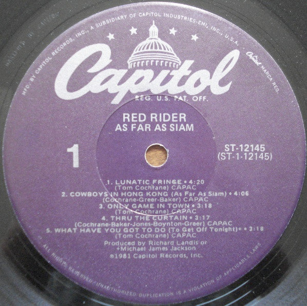 Red Rider : As Far As Siam (LP, Album, Jac)