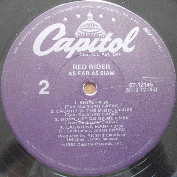 Red Rider : As Far As Siam (LP, Album, Jac)