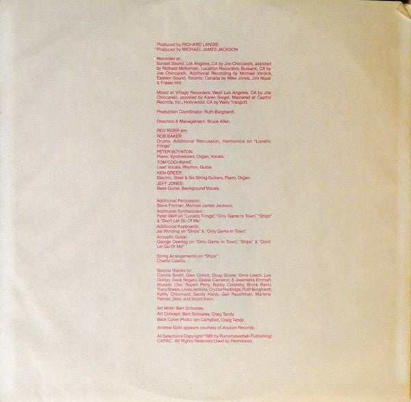 Red Rider : As Far As Siam (LP, Album, Jac)