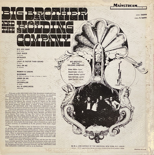 Big Brother & The Holding Company : Big Brother & The Holding Company (LP, Album, RP, Abb)