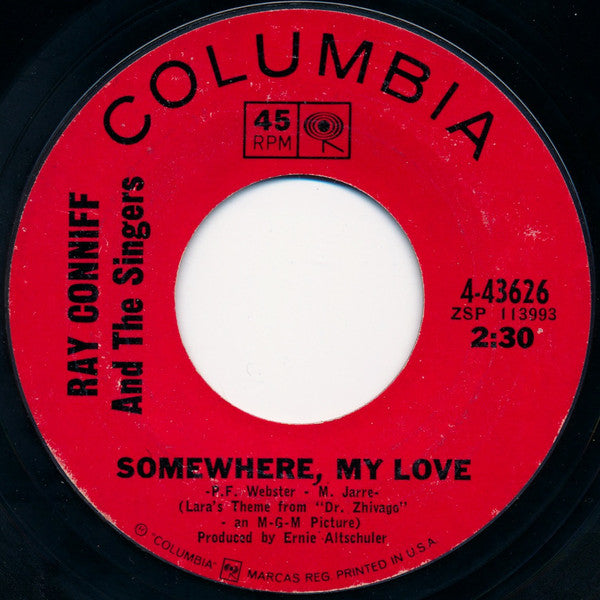Ray Conniff And The Singers / Ray Conniff His Orchestra And Chorus* : Somewhere, My Love / Midsummer In Sweden (7", Styrene, Ter)