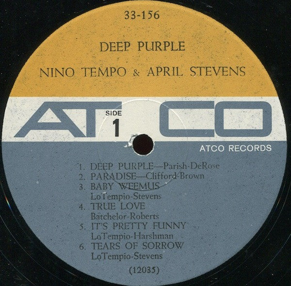 Nino Tempo & April Stevens : Deep Purple (LP, Album, Mono)