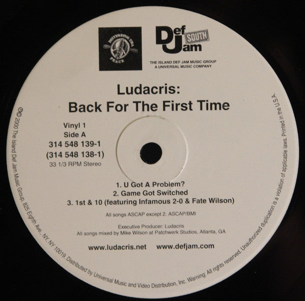 Ludacris : Back For The First Time (2xLP, Album)