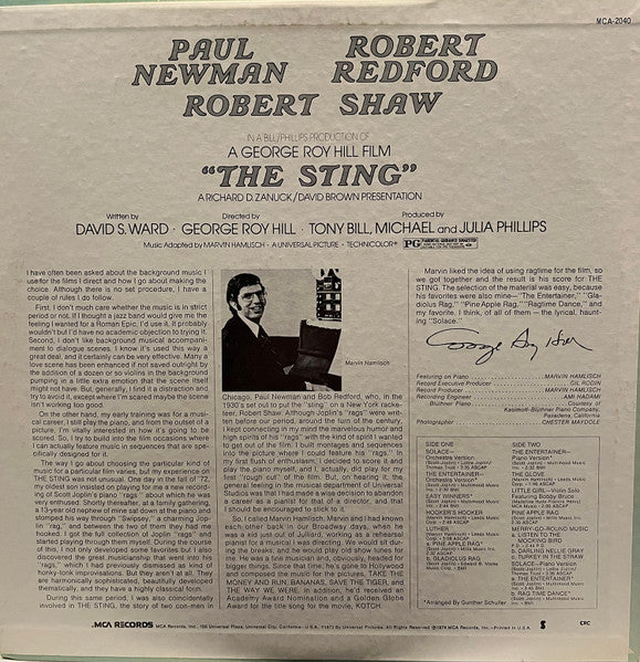 Marvin Hamlisch / Scott Joplin : The Sting (Original Motion Picture Soundtrack) (LP, Club, Ter)