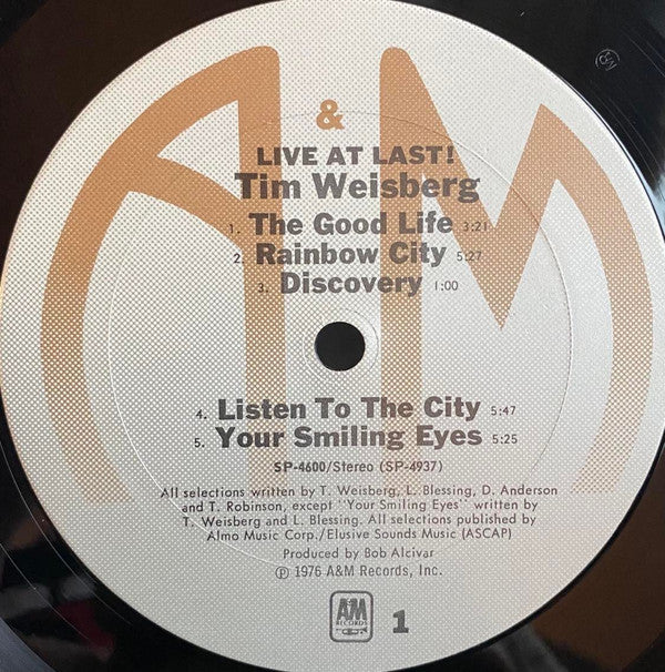 Tim Weisberg : Live At Last! (LP, Album, Pit)