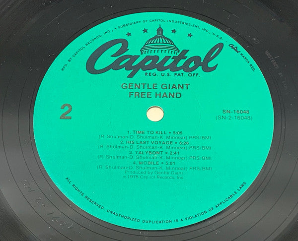 Gentle Giant : Free Hand (LP, Album, RE, Jac)