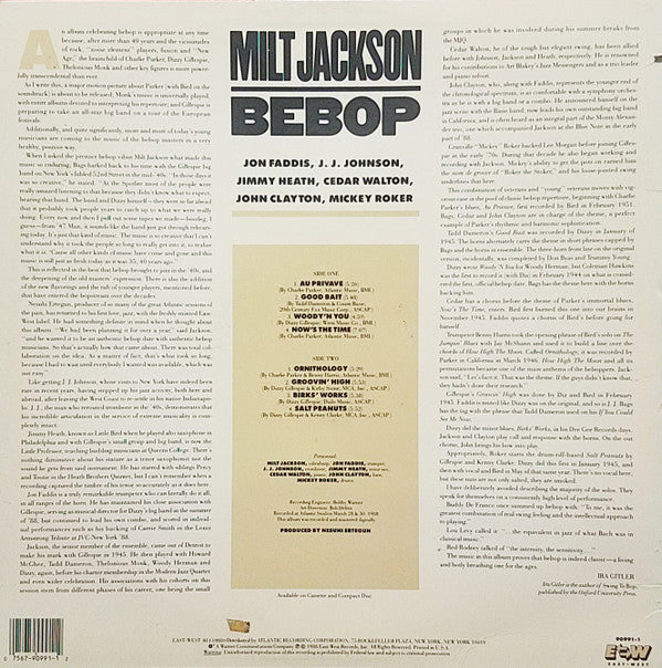 Milt Jackson : Bebop (LP, Album)