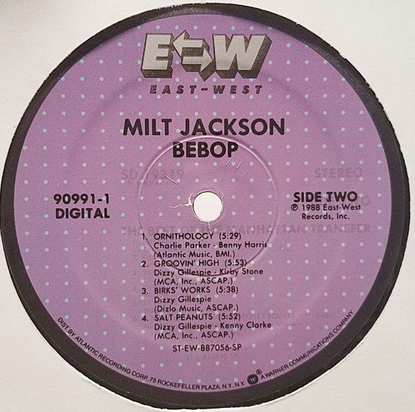 Milt Jackson : Bebop (LP, Album)