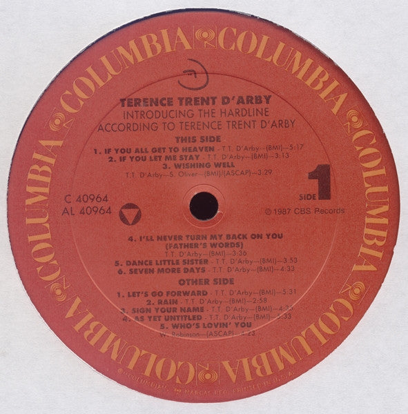 Terence Trent D'Arby : Introducing The Hardline According To Terence Trent D'Arby (LP, Album, Car)