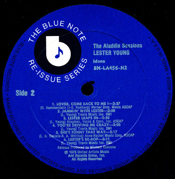 Lester Young : The Aladdin Sessions (2xLP, Comp, Mono)