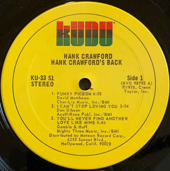 Hank Crawford : Hank Crawford's Back (LP, Album, Ter)