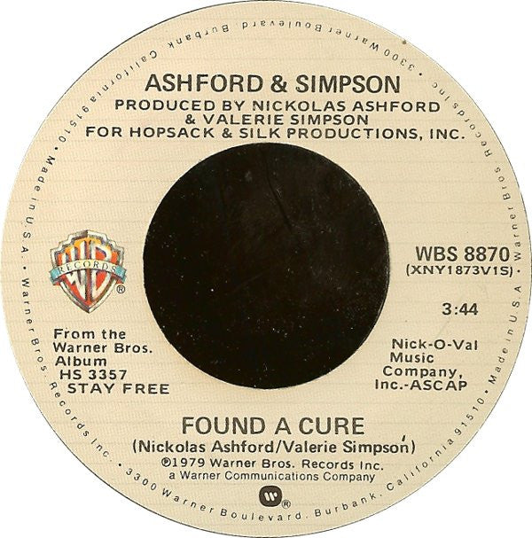 Ashford & Simpson : Found A Cure (7", Single, 0-J)