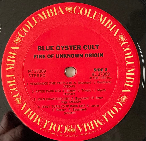 Blue Öyster Cult : Fire Of Unknown Origin (LP, Album, Pit)