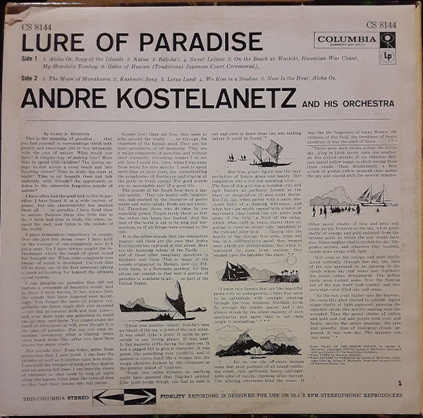 Andre Kostelanetz* : Lure Of Paradise (LP, Album)