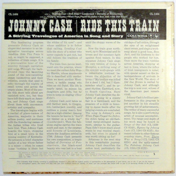 Johnny Cash : Ride This Train (LP, Album, Mono)