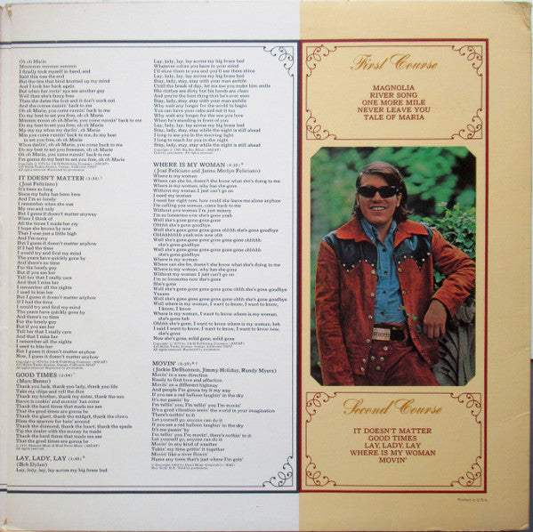 José Feliciano : Memphis Menu (LP, Album, Hol)