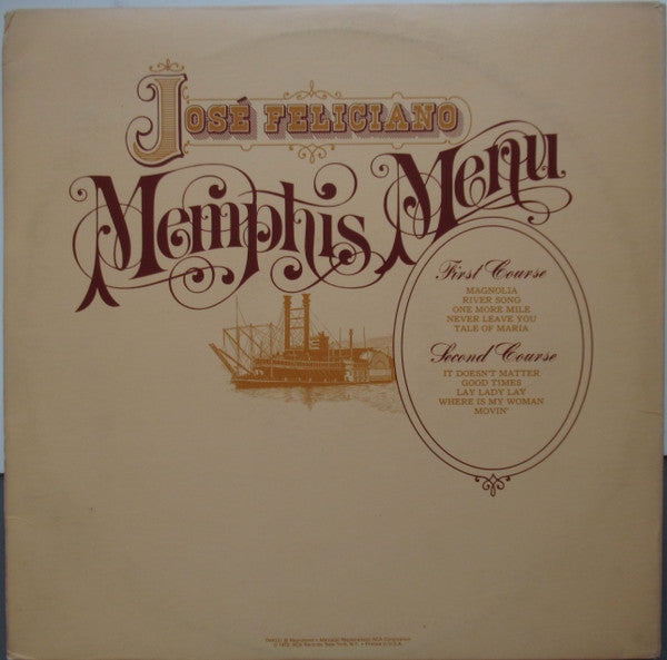 José Feliciano : Memphis Menu (LP, Album, Hol)