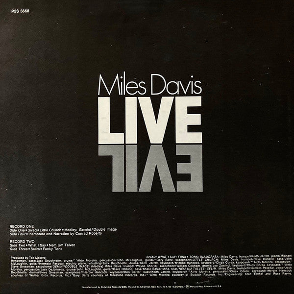 Miles Davis : Live-Evil (2xLP, Album, Club)