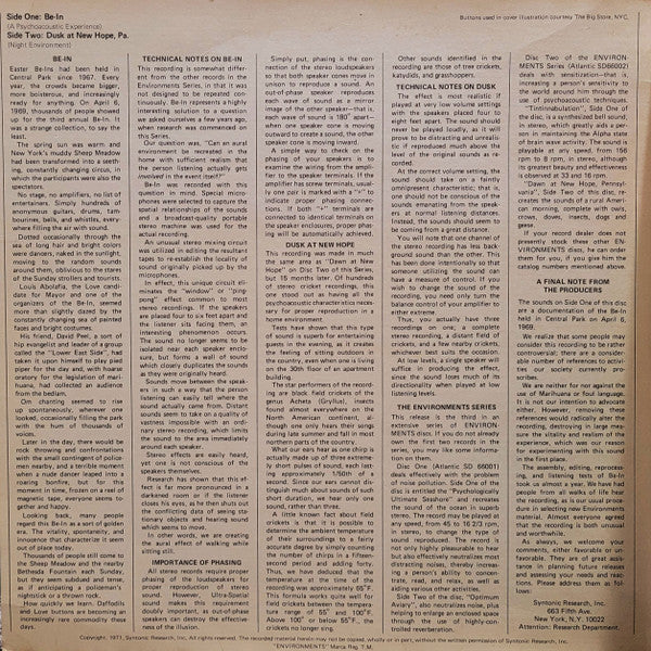 No Artist : Environments (Totally New Concepts In Stereo Sound - Disc 3) (LP, Mon)