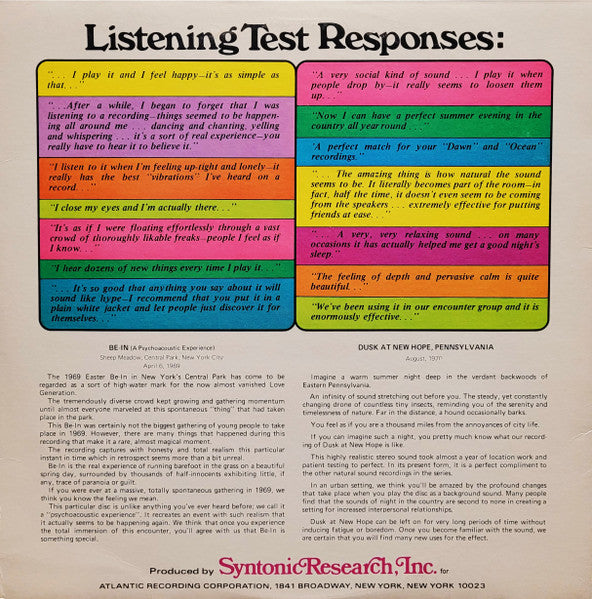 No Artist : Environments (Totally New Concepts In Stereo Sound - Disc 3) (LP, Mon)