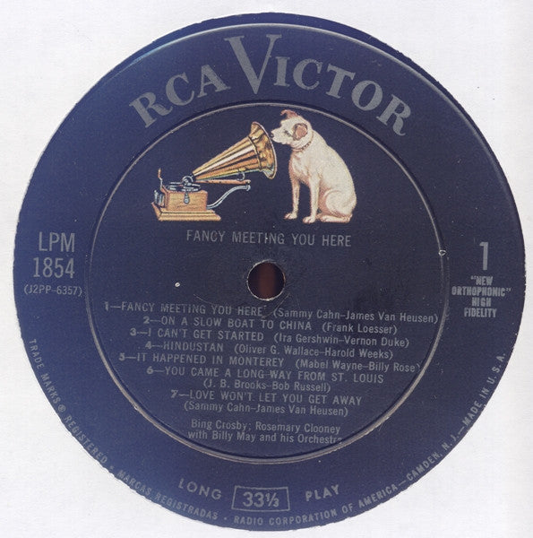 Bing Crosby And Rosemary Clooney : Fancy Meeting You Here (LP, Album, Mono)