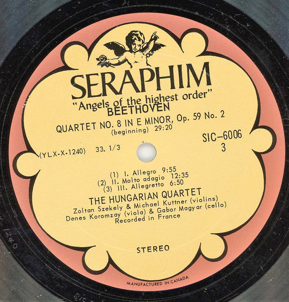 Beethoven*, The Hungarian Quartet : The Middle Quartets Nos. 7-11, The Complete Quartets, Vol. 2 (3xLP + Box)