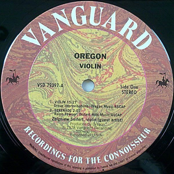 Oregon : Violin (LP, Album, Pit)