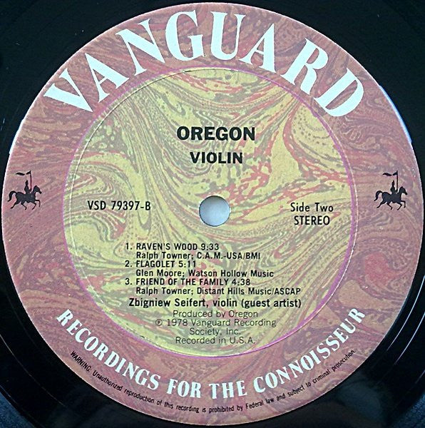 Oregon : Violin (LP, Album, Pit)