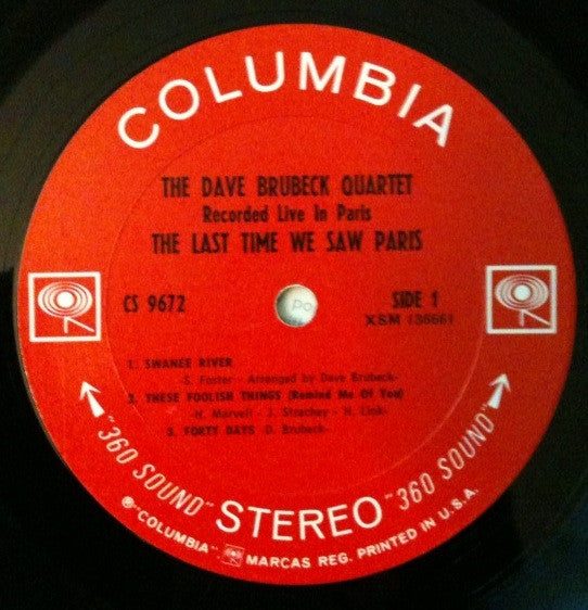 The Dave Brubeck Quartet : The Last Time We Saw Paris (LP, Album)
