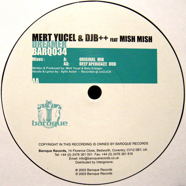 Mert Yucel & DJB++ Feat Mish Mish* : Dreamer (12")
