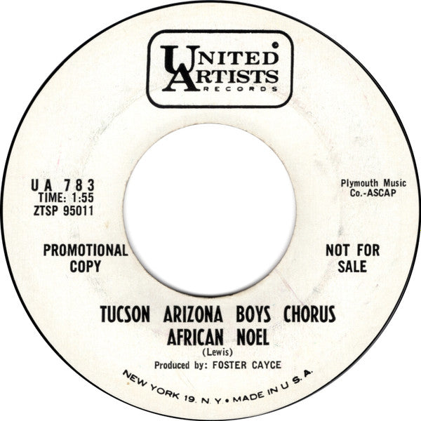 Tucson Arizona Boys Chorus : African Noel (7", Promo, Styrene)