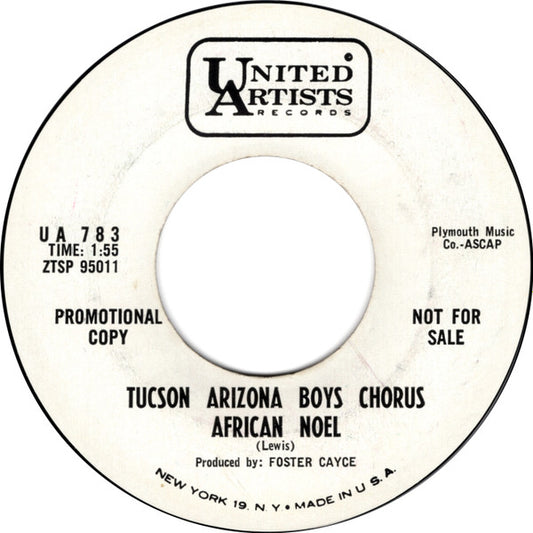 Tucson Arizona Boys Chorus : African Noel (7", Promo, Styrene)