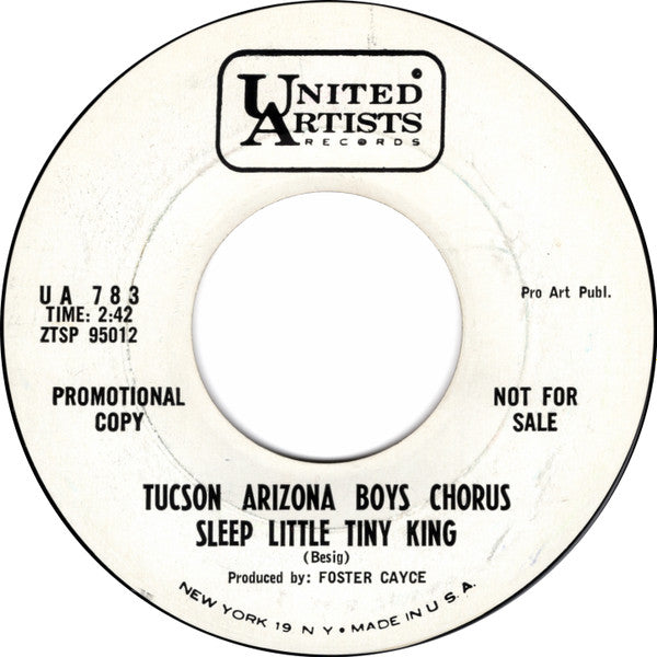 Tucson Arizona Boys Chorus : African Noel (7", Promo, Styrene)