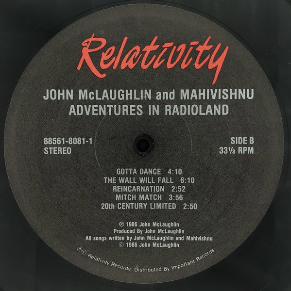 John McLaughlin And Mahavishnu* : Adventures In Radioland (LP, Album, EMW)