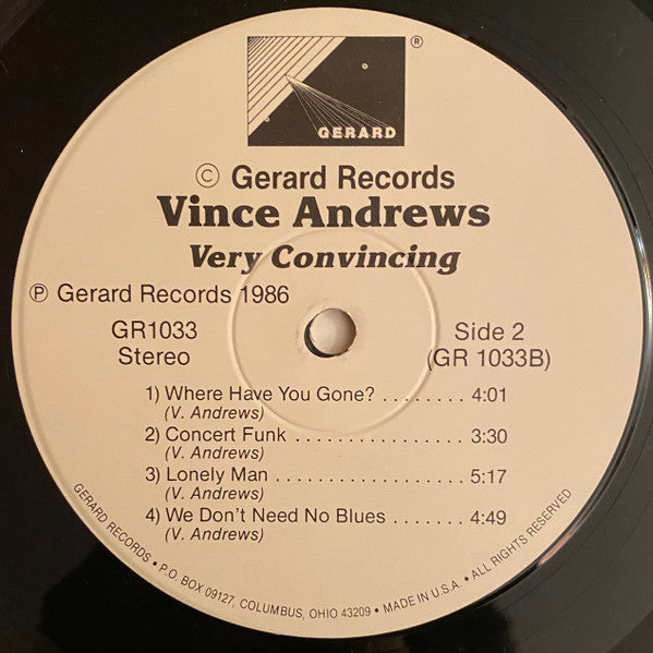 Vince Andrews (2) : Very Convincing (LP, Album)