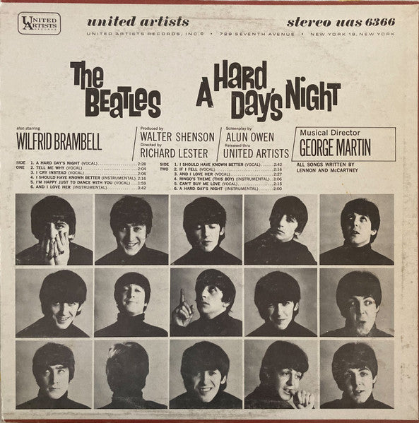 The Beatles : A Hard Day's Night (Original Motion Picture Sound Track) (LP, Album, RE)
