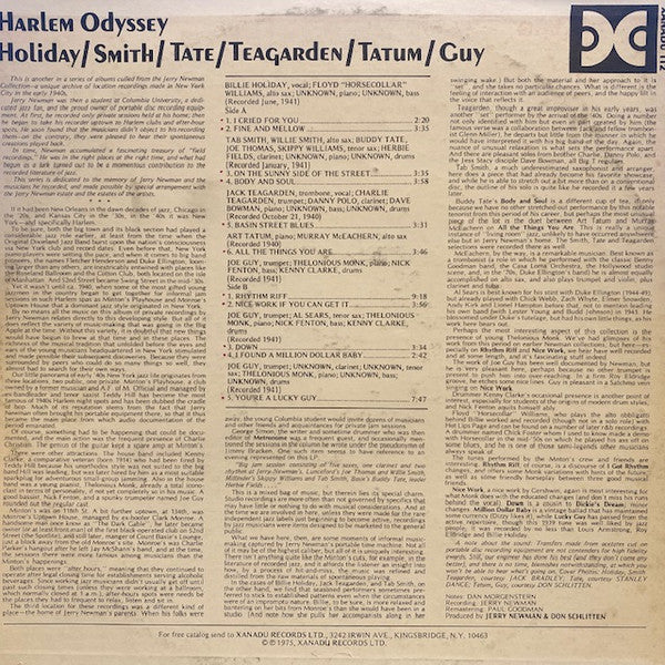 Various : Harlem Odyssey (LP, Comp, Mono)